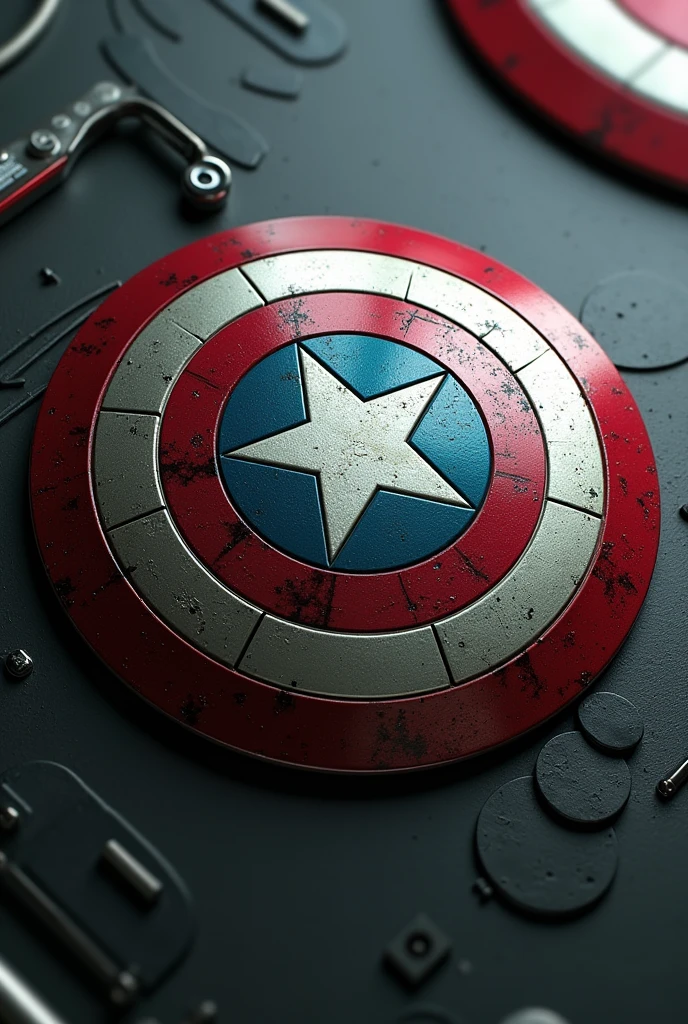 Make a WhatsApp logo with the Captain America theme 