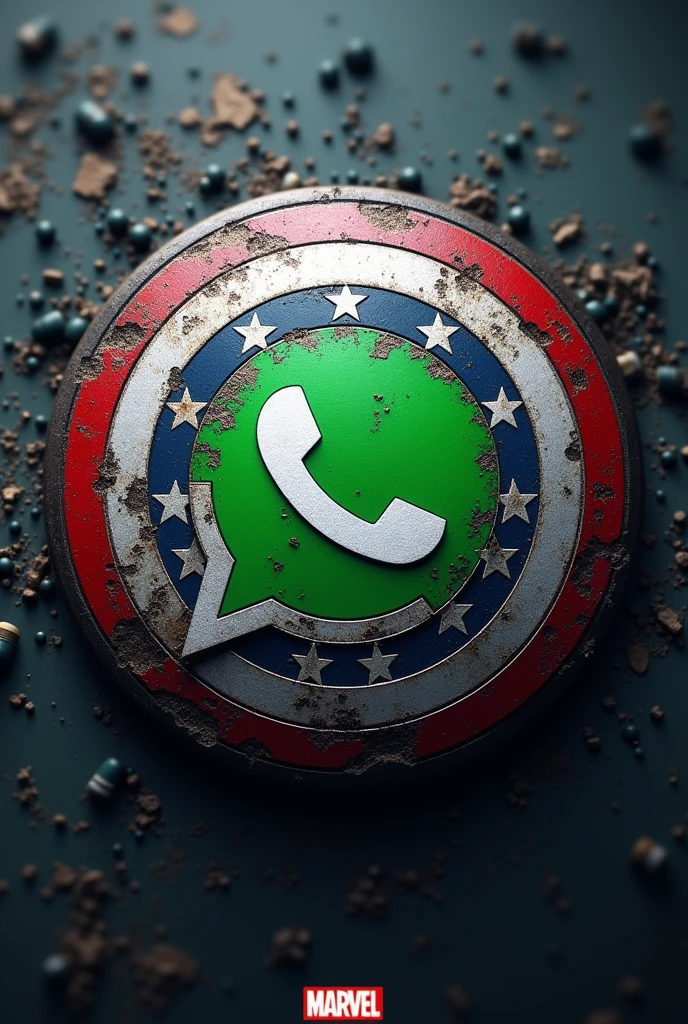 Make a WhatsApp logo with the Captain America theme 