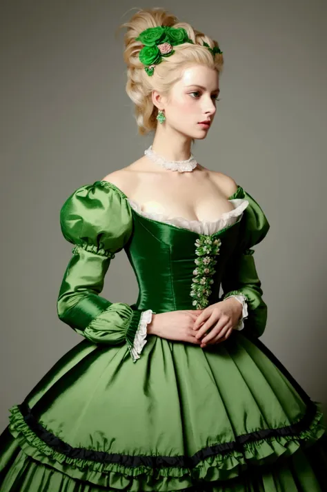 marie-antoinette in a green attire