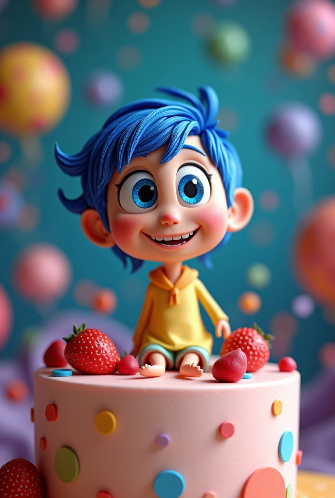 Mckale @6 cake topper in inside out theme background