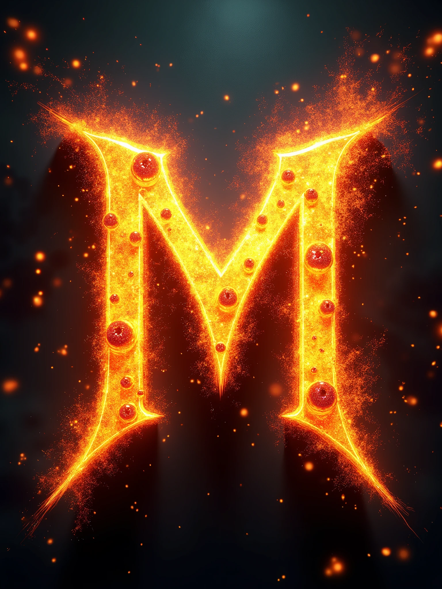 A logo written "TROPA M" in an epic font of fireworks and grooves, with 4 eyes on the tips