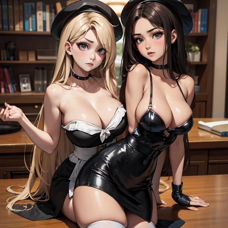 on fours, back view, sex, sensual poses, hot poses, legs spread, (masterpiece, best quality:1.4), absurdres, highres, ultra detailed, beautiful, (secretary), (perfect face, detailed face, beautiful:1.3),(natural breasts, cleavage), collarbone, fingerless gloves, gloves,spaghetti strap top, black pencil skirt, tight, over the knee skirt, hat, elegant secretary outfit, thighhighs, thick thighs, thighs, multiple belts, More detailed 8K.motor irreal:1.4,UHD,La mejor calidad:1.4, fotorrealista:1.4, textura de la piel:1.4, obra maestra:1.8,obra-prima, mejor calidad,objeto Objeto], (detailed face features:1.3),(manos detailed)