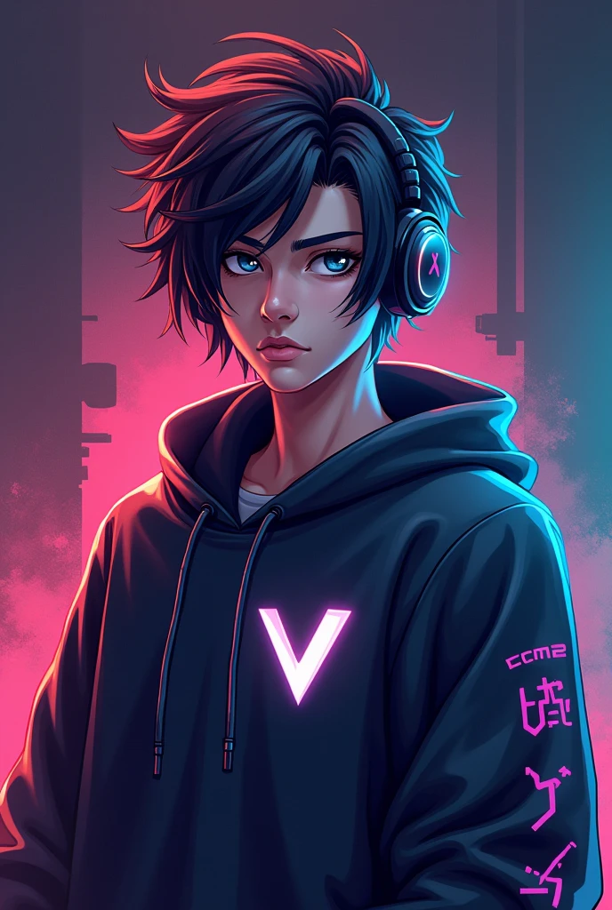 A gamer profile icon to put on discord and steam with the name vertice which is me with the letter V very evident