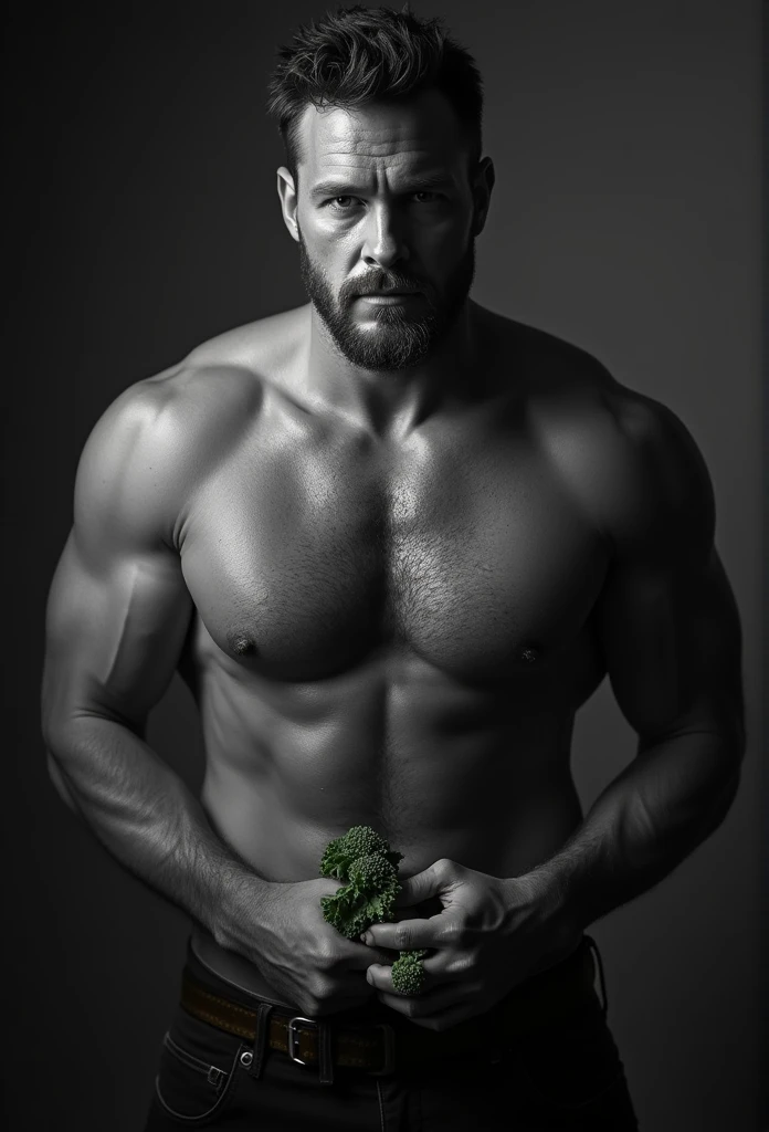 Chris pratt without clothes. Kale. Sensual shooting. pleasure. sweaty body . sex. Chest muscles! Chest hair! ((monochrome)), ((grayscale))