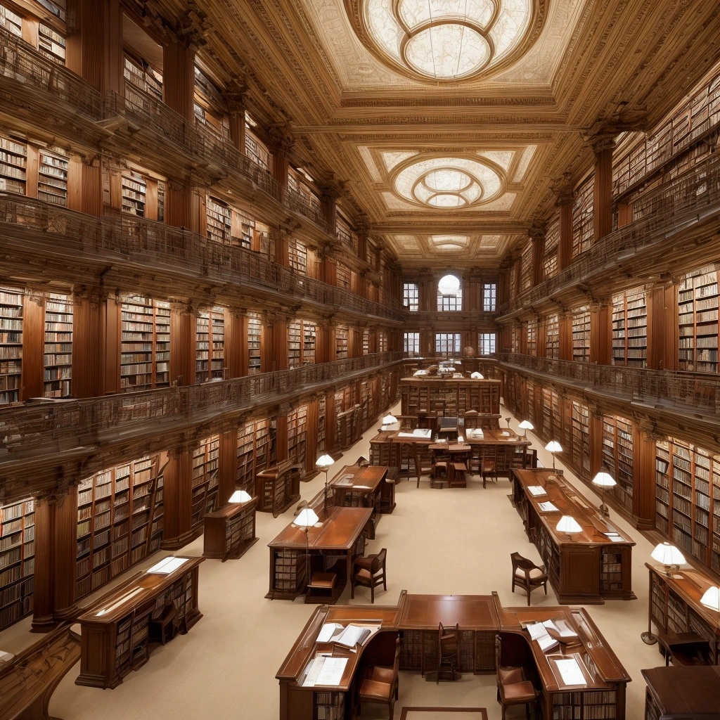 Majestic library、Unmanned、The Great Library、beautiful、high resolution、detailed、High resolution、Highest quality