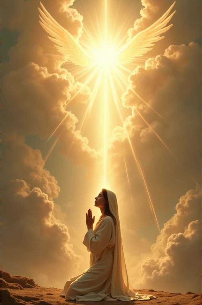 Woman on her knees worshiping God