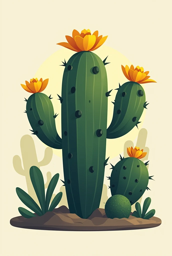 Create a cactus logo Opuntia ficus-indica
