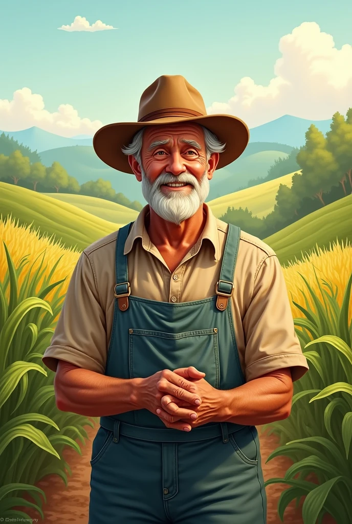 शेतकरी मायबाप generate logo with farming background