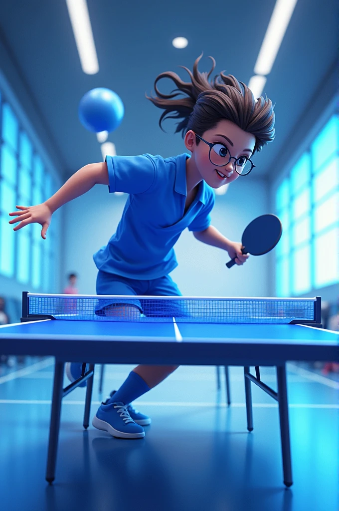 Taru playing blue ping pong