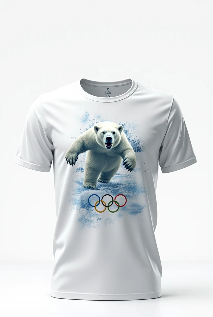 A white t-shirt like this for a polar bear design olympics (sporty but t-shirt)