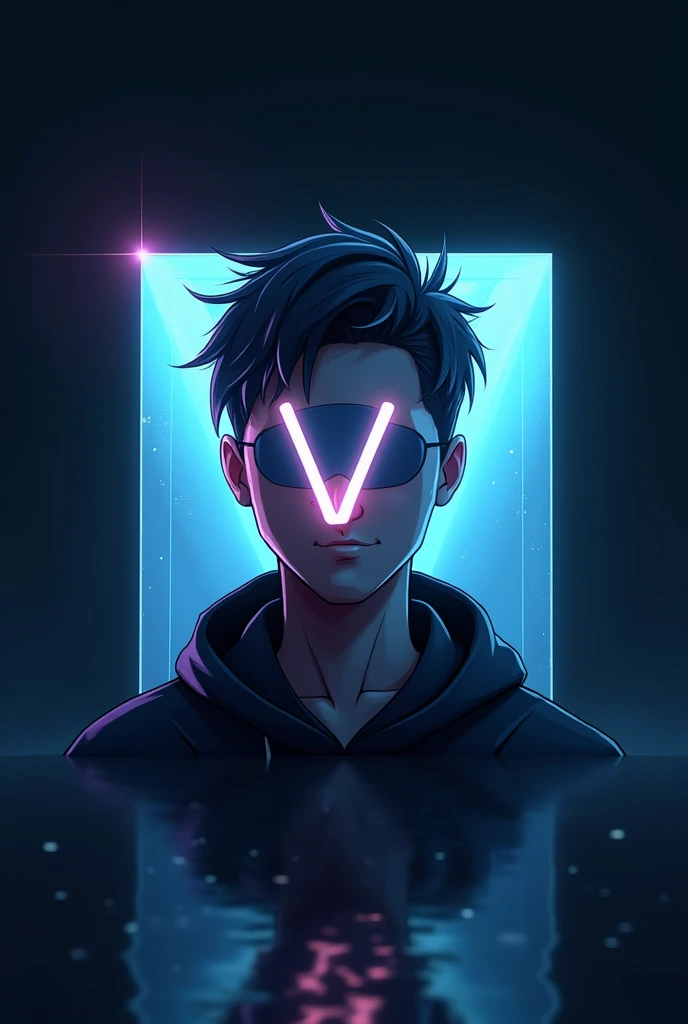 A gamer profile icon to put on discord and steam with the name vertice which is me with the letter V very evident, very futuristic