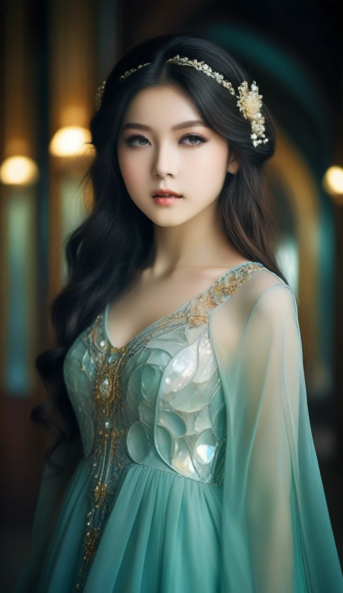 (Best quality,masterpiece,ultra realistic:1.3), (extremely intricate masterful beautiful:1.3), (hyperrealistic photography,photorealistic:1.4), (extremely ultra-detailed),RAW, (natural skin, detailed skin), (skindentation:0.3), (Art Nouveau:1.3),(vivid colors:1.3),(close portrait:1.3),(Beautiful fractal art:1.3),(((photo raw)), Soft Edge Lighting and global illumination Reflection/Refraction and Old Film/Scratches Overlay , ,),girl,1girl,peerlessly beautiful idol, beautiful detailed eyes,showing fashion wear,(see-through_clothing),(very_long_hair),(Elegant posture),glowing,sparkling, film grain texture,analog photography aesthetic,dynamic composition,beautiful spirals, energy coalescing and vibrating,(dynamic angle,dynamic pose),(panoramic view:1.3),
gothic_lolita,wearing see-through (wedding_dress:1)
(roomy upper body clothing, Ribbed, gravitational nanofiber, watercolor brush, long sleeves, floor-length, Natural Waist, utility loops,,Enzyme Wash,,Drawstring Waist),(incandescent vivacious jade, pearly, platinum, impact resistance, enhancement method, exclusive, high fashion, prehistoric, religious symbols),(spaceport, keystone,underground tunnel),(immersive tunnel),(holographic co-living spaces, Exposed Aggregate Concrete, Halogen Floodlights,Solar-Powered Lights, black lights),
(gold),(silver),colorful aura,diamond,platinum, luxury,charming,alluring,seductive,erotic,enchanting,cleavage,panties,
SimplePositiveXLv2