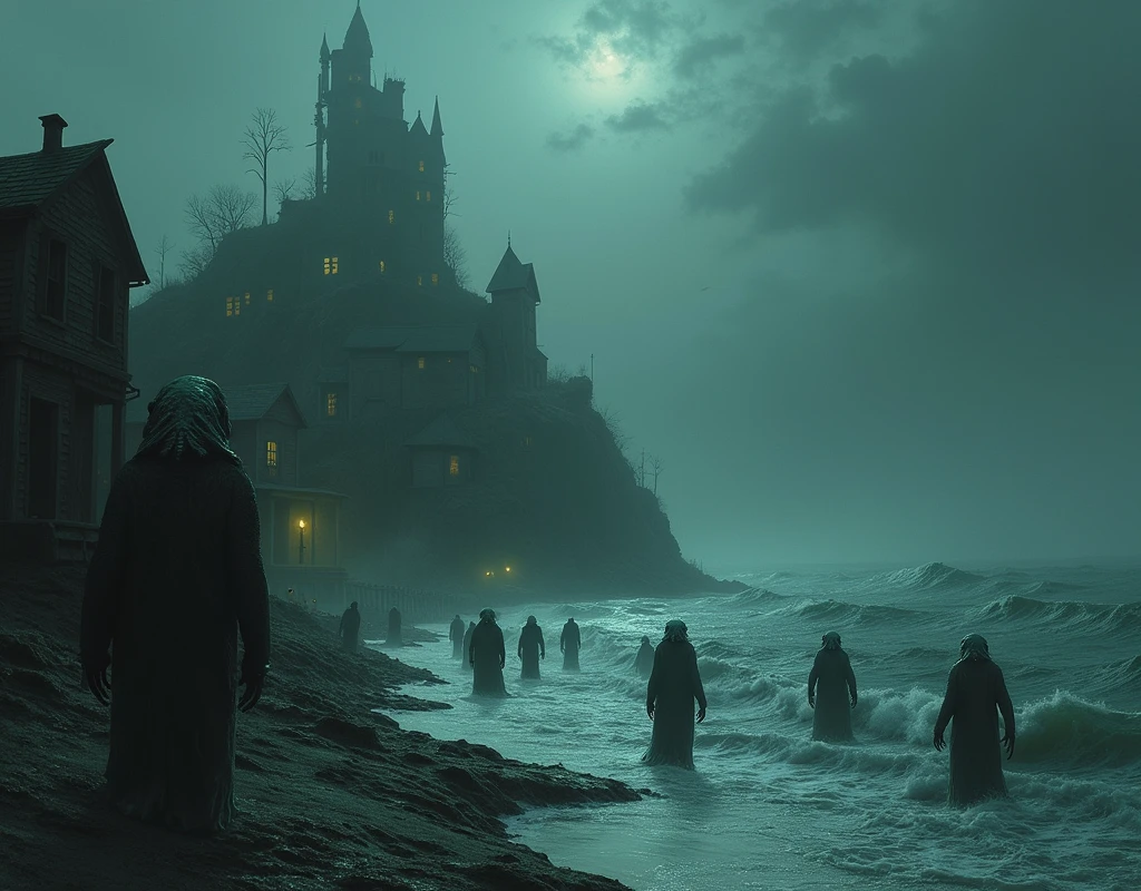 lovecraft, innsmouth town,
fish men