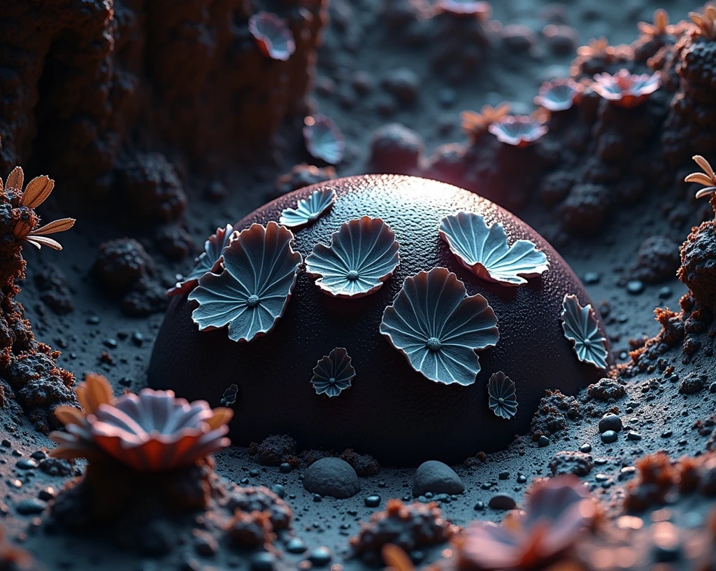 the viewer is in a rift, there is a dome top growing up above the rift, there are veiny dark bubbles growing in a rift between two martian land masses (Its membrane is a spherical leaf), the bubble is a plant exterior and anchored itself to rift valley walls, and climbing higher, foamy bubbles, soap like plant bubbles, air bubbles, bubbles rising, huge bubbles, liquid sculpture, magic bubble barrier, bubbles rising, huge bubbles, bubbly closed cell foam and froth at the outside base of the bubble, the main structure can be seen from satellite pictures, viewer and astronauts are inside a terraformed alien super bubble. the biological membrane of the bubble surface is reminiscent of botanotech from series raised by wolves, cybernetic plant membrane,,, (there are smaller hemispheres at the base of a lager one), there is a veiny dark membrane growing in a rift between two martian land masses, the membrane is air tight and anchored itself to rift walls, and climbing higher, ethereal rainbow membrane, iridescent soapy membrane, ethereal membrane, membrane, foamy membrane, soap membrane, membrane air bubbles, water bubble, magic membrane barrier, bubbles rising, huge membrane, liquid sculpture, magic membrane barrier, membrane rising, huge membrane, membrane closed cell foam and froth at the base of the bubble, the main structure can be seen from satellite pictures, viewer and astronauts are inside a terraformed alien membrane, purple and blue glass are lined up on a rift valley and rift shelves, light caustics, purple bioluminescence, glowing liquid, glowing, glowing purple, caustics reflections, purple and blue neon RED, glowing threads of drop, ethereal bubbles,