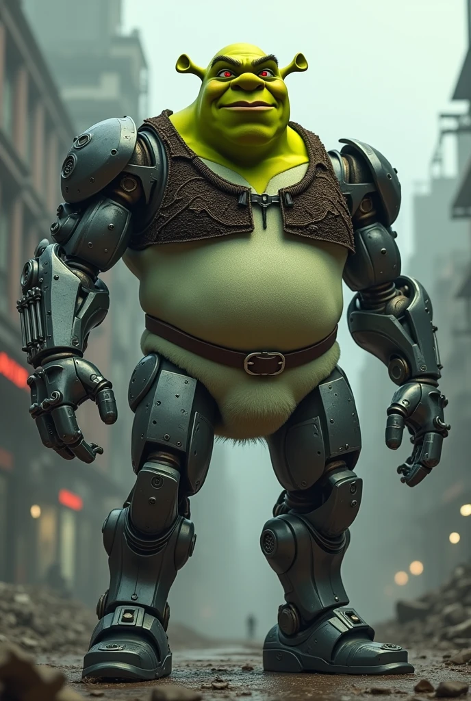 Sherek dressed as the Terminator