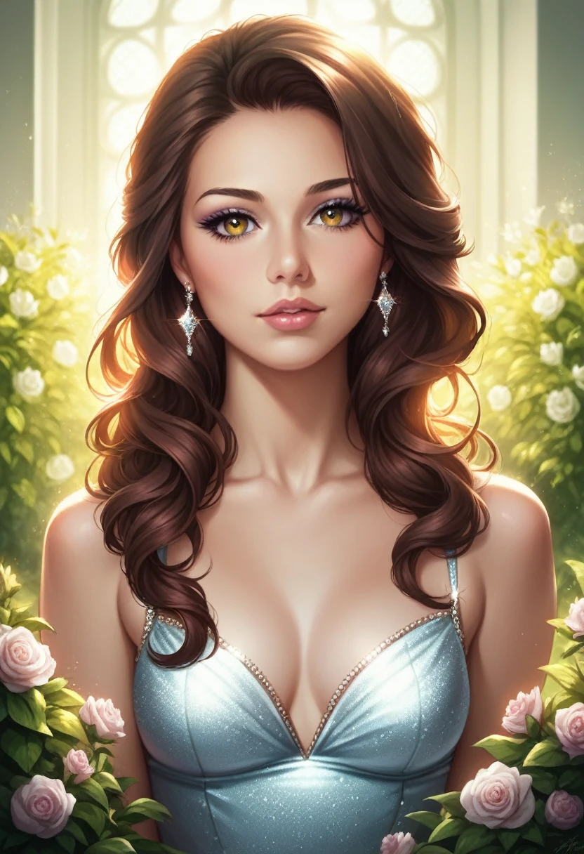 a woman with her daughter, beautiful detailed eyes, beautiful detailed lips, extremely detailed eyes and face, long eyelashes, elegant dress, mother and daughter, warm lighting, soft colors, photorealistic, 8k, highly detailed, masterpiece, vibrant colors, realistic skin texture, intricate details, cinematic lighting, dramatic shadows, beautiful garden background, flowers, lush greenery
