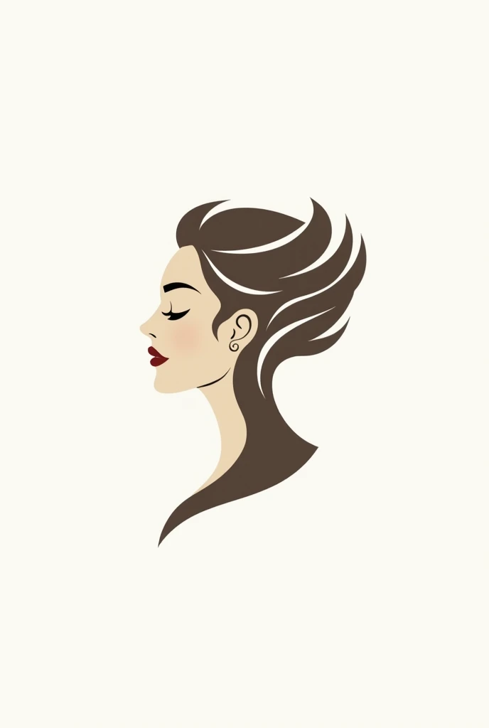Logo for a cosmetology center that has a woman&#39;s silhouette and face