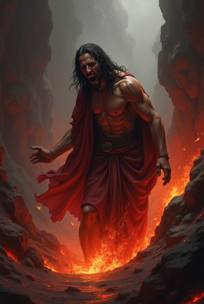 Give me a drawing of Judas Iscariot in hell