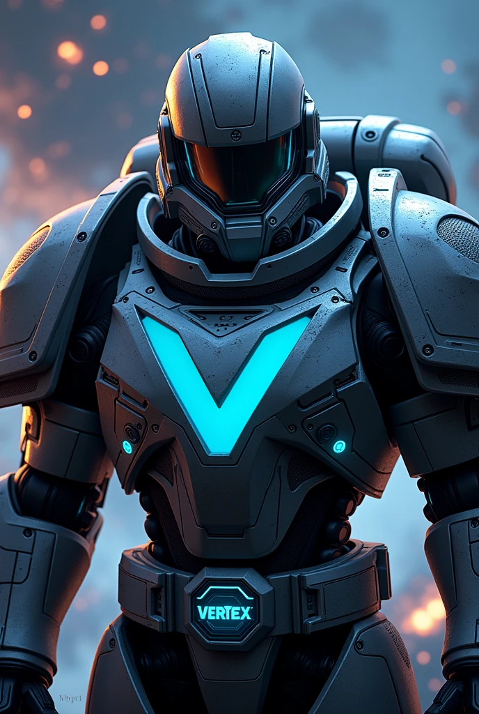A gamer profile icon to put on discord and steam with the name vertex and the letter V very evident, very futuristic with a space marine from the warhammer universe