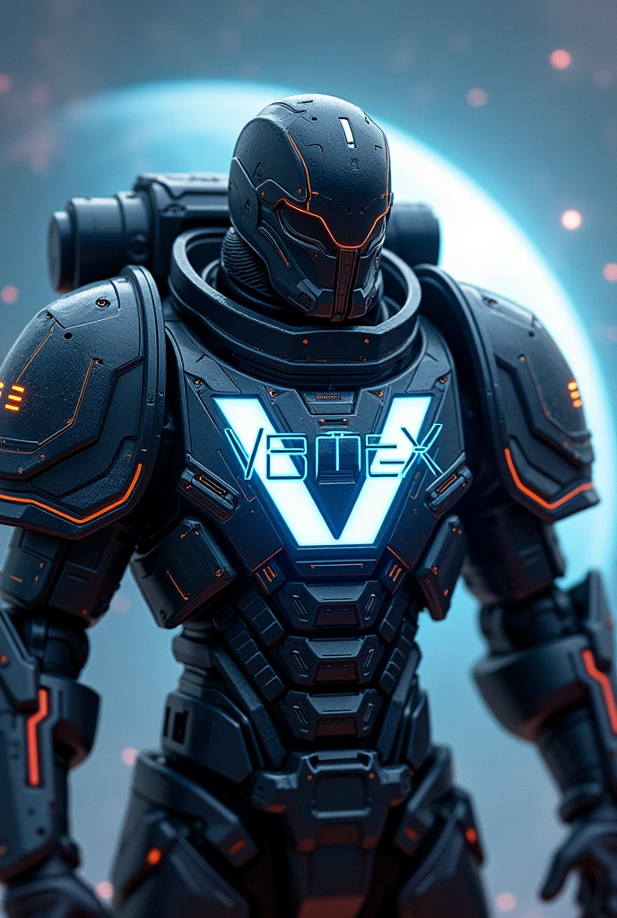 A gamer profile icon to put on discord and steam with the name vertex and the letter V very evident, very futuristic with a space marine from the warhammer universe