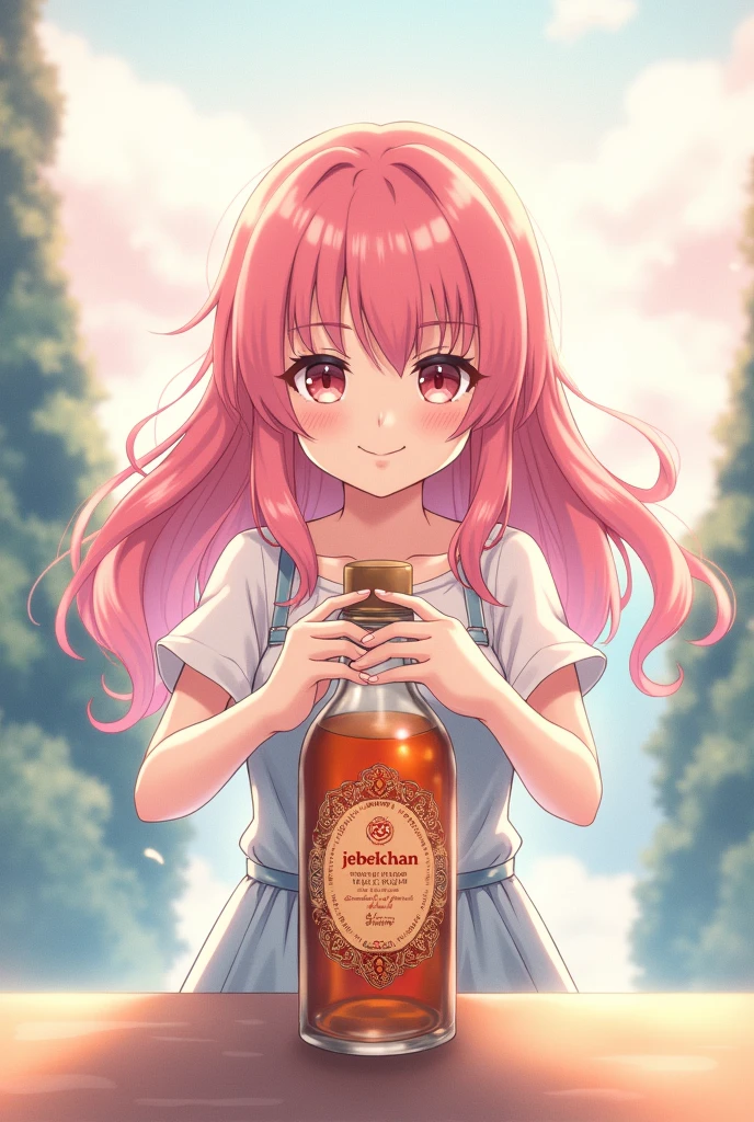 Akebi-chan no Sailor Fuku. Akebi-chan. Holding a bottle of alcohol.