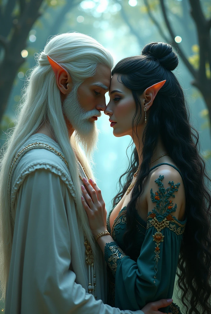 white elf man and dark elf woman 