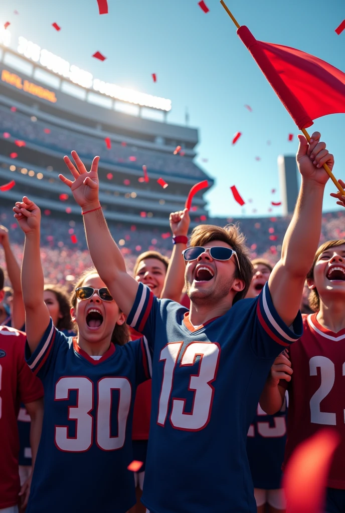 NFL 2024 season announcement set for September 5, with uniformed fans in the stadium celebrating