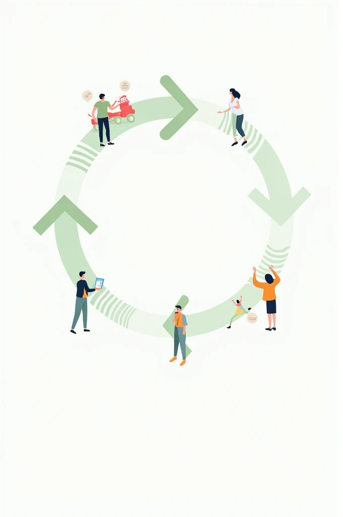 Draw the service cycle, must contain concepts of the service in general.
