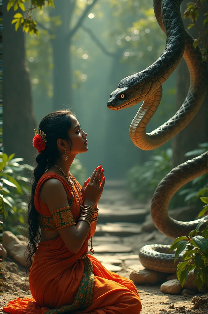 Indian women prayer to snake 