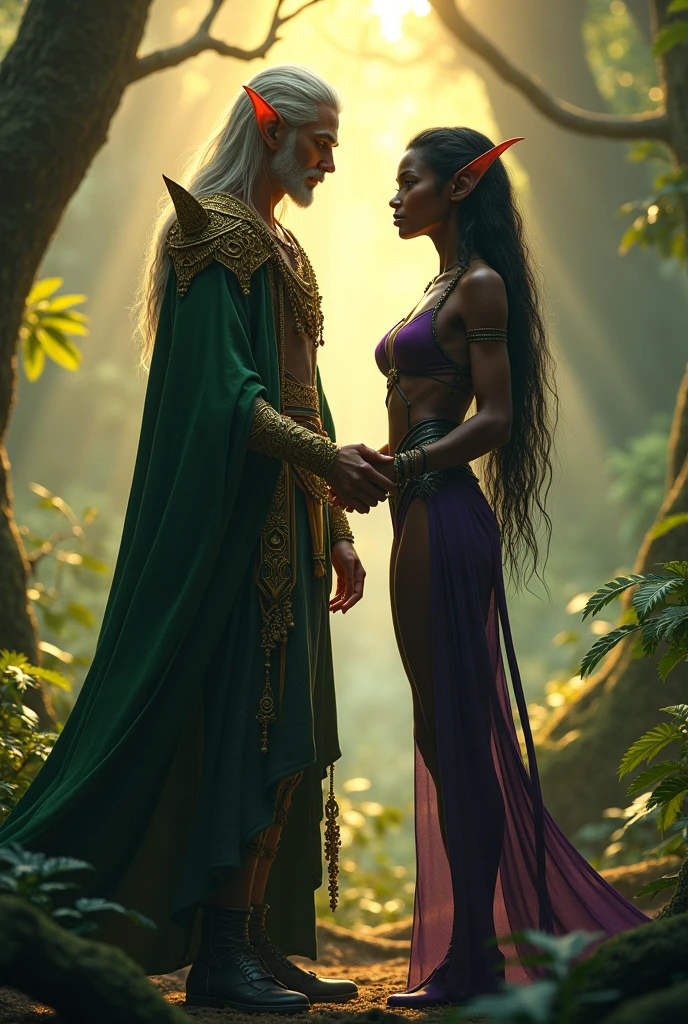 elf man and black elf woman