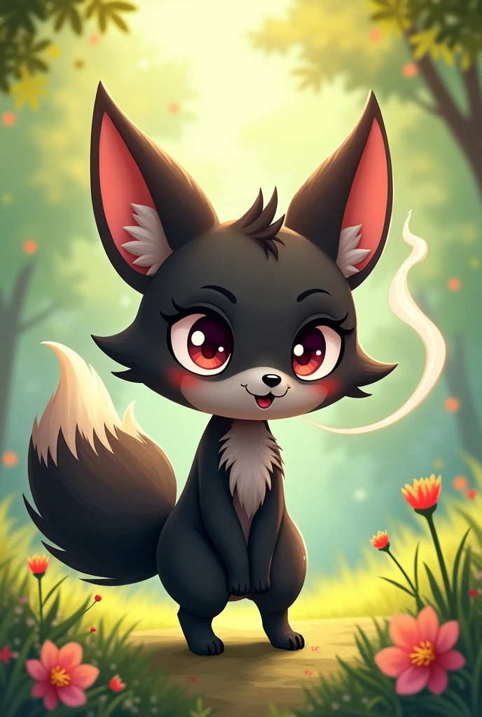 Cute black fox girl farting