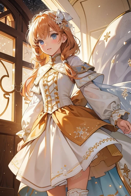  Rainey is a light tan doll with carmel colored hair.
Her top depicts detailed embroidery and her skirt shows leaves and snowflakes.
 She wears a white fuzzy shawl and has carmel colored boots SPARKLE; GLITTER