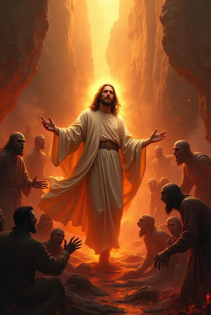 Jesus Christ visiting hell.
