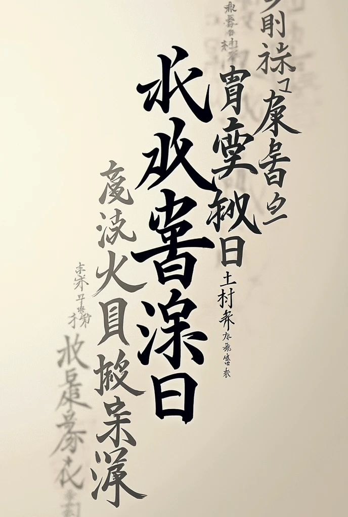 Many Japanese Characters Katakana writing a sheet of paper
