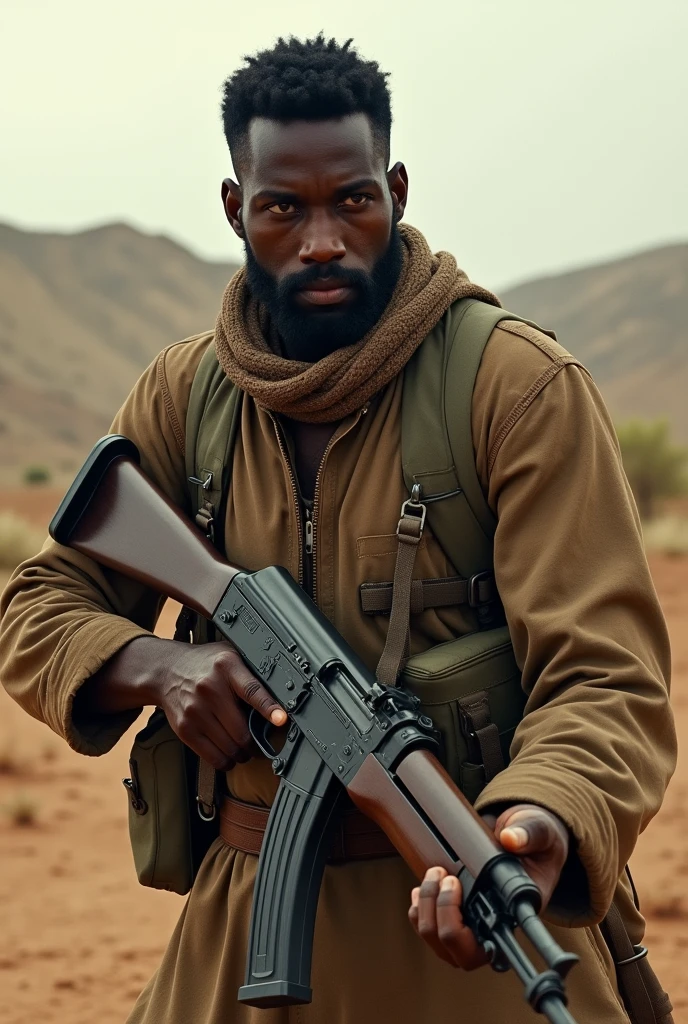  African with an AK47 in his hand 