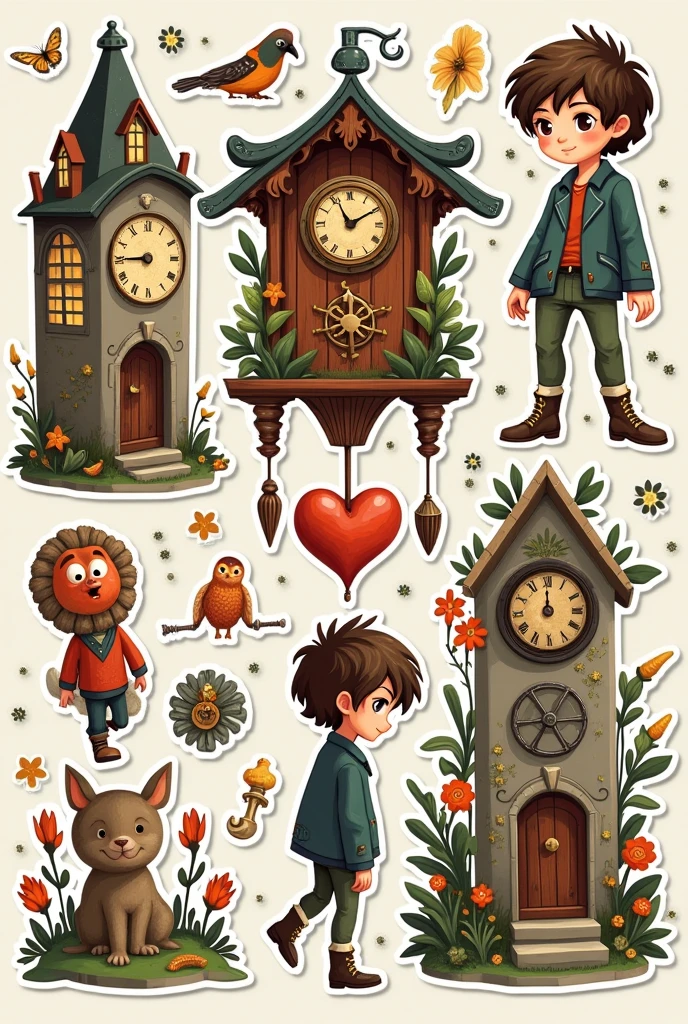 jack and the cuckoo clock heart stickers