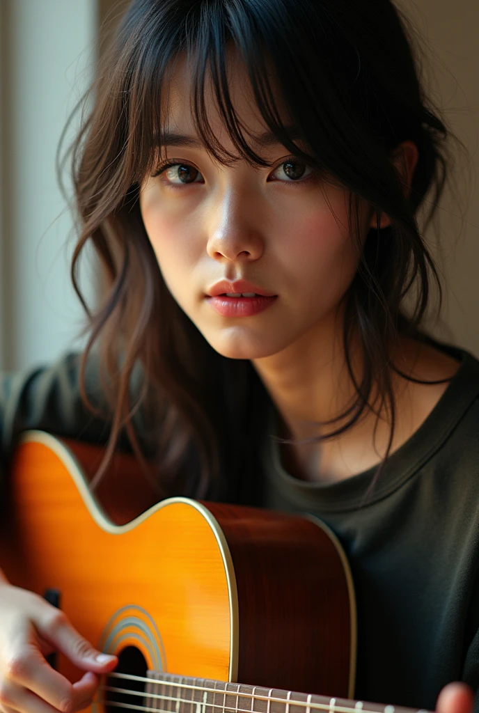A picture with Guitar with my face