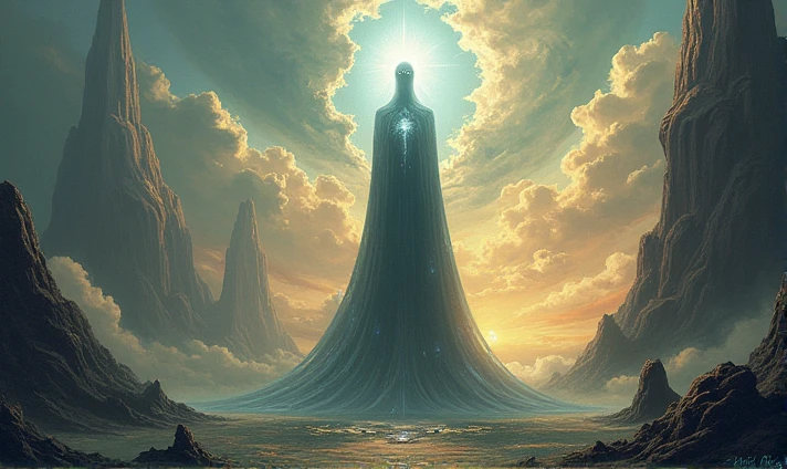 Create a mystical and real image, with an abstract touch and fantasy, the image must express something epic