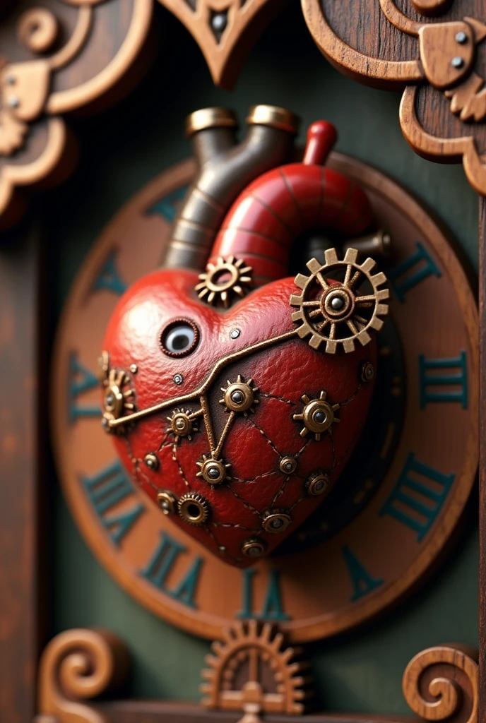 an animated cuckoo clock heart