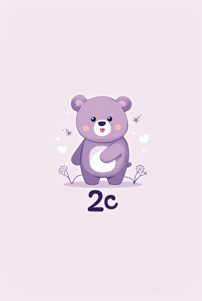 I would like to create a logo with the color lilac and a bear and the writing 2c