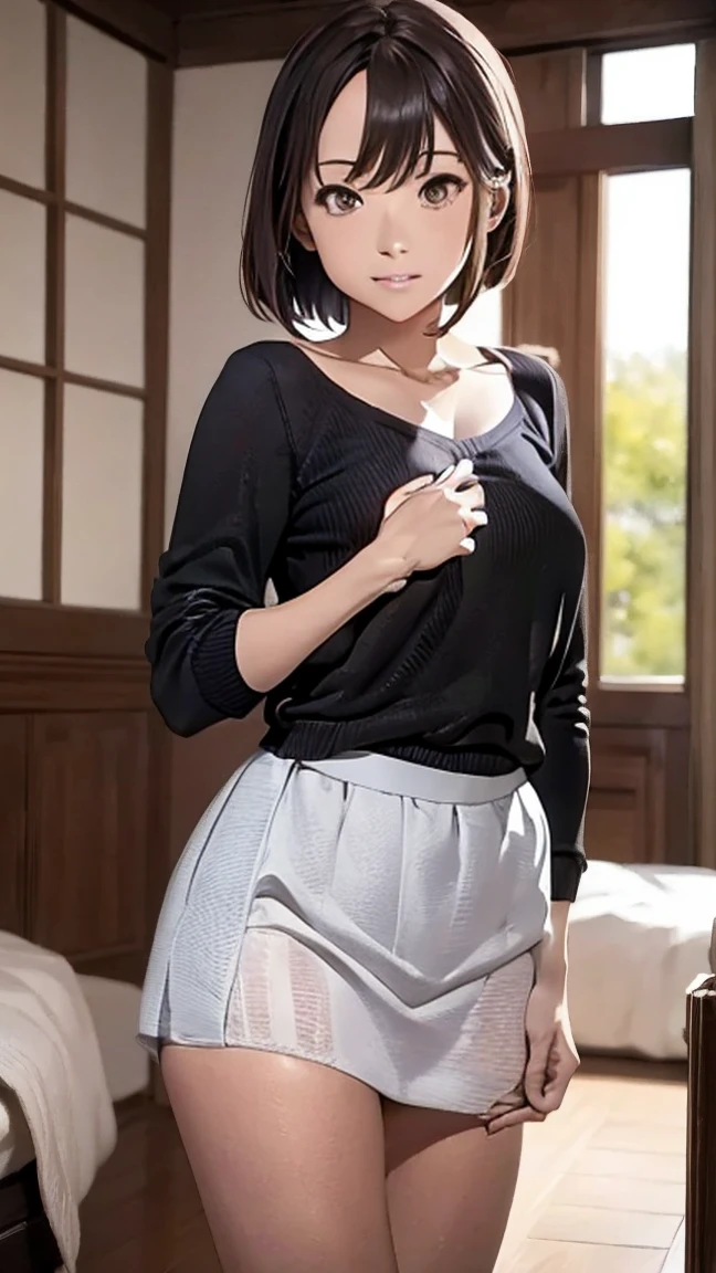 Photo shoot by a professional photographer, 超High resolution, Accurate, masterpiece, Anatomically correct, Textured skin, Super Detail, Attention to detail, high quality, 8k,  whole body日本の, Realistic, Detailed skin, Detailed lips, Thin eyebrows, Written boundary depth, Accurate, Very detailed, 最high quality, High resolution, Anatomically correct, Textured skin, Attention to detail, high quality, Short skirt, whole body