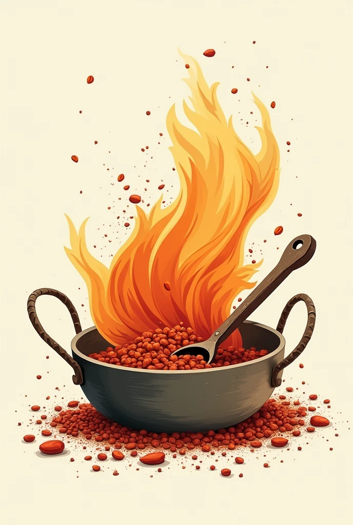 create a minimalist painting about cooking, spices 