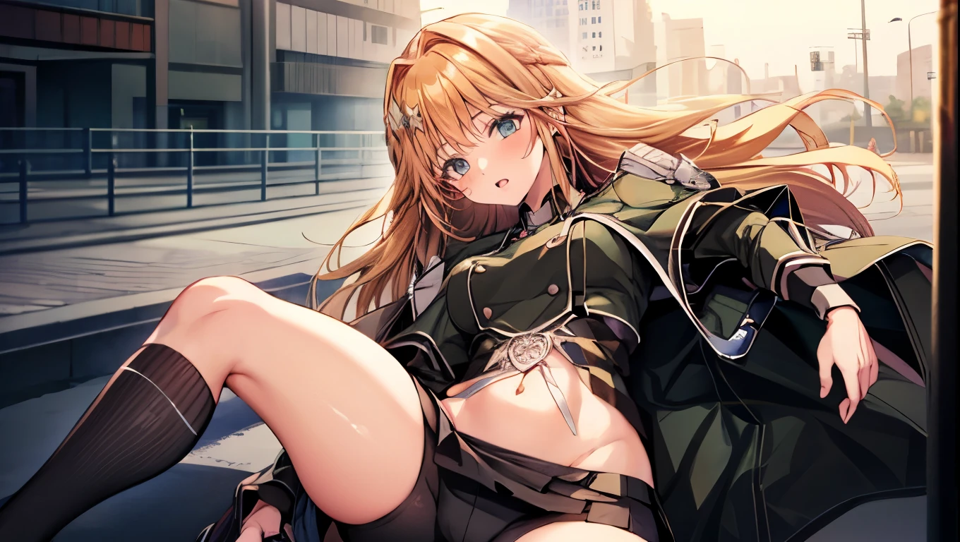 (Very delicate and beautiful:1.2)super model,,Beautiful breasts,voluptuous,【bike shorts】,,【3girls】,,Highest quality, High resolution, 8k,mini skirt,uniform,A beautiful girl kicks a man in the groin and bullies him