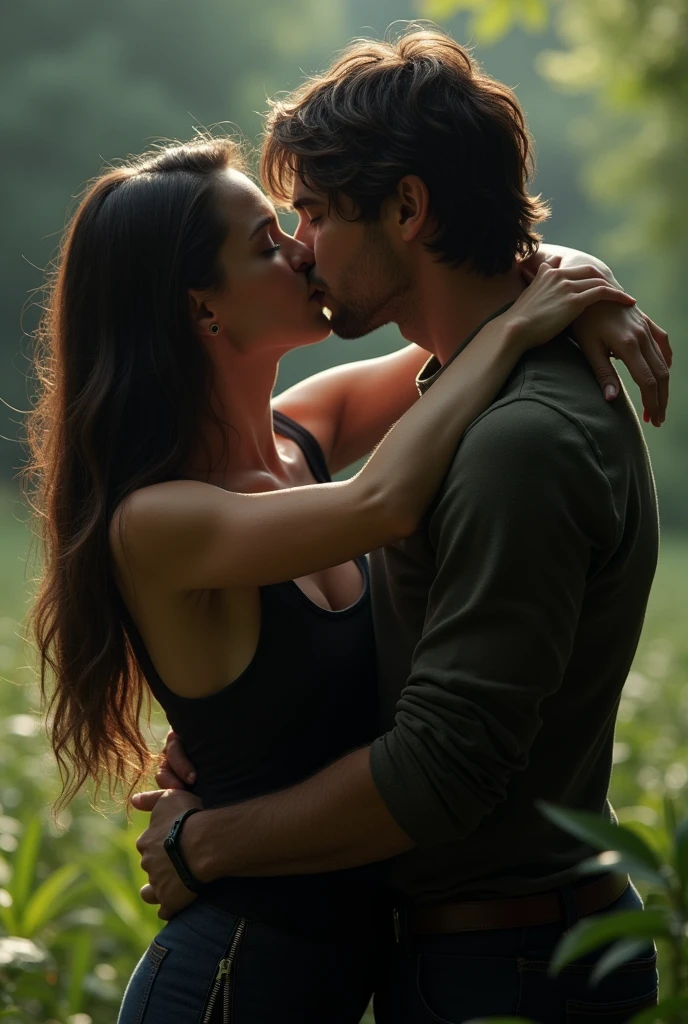 Clarke and echo kissing on the 100
