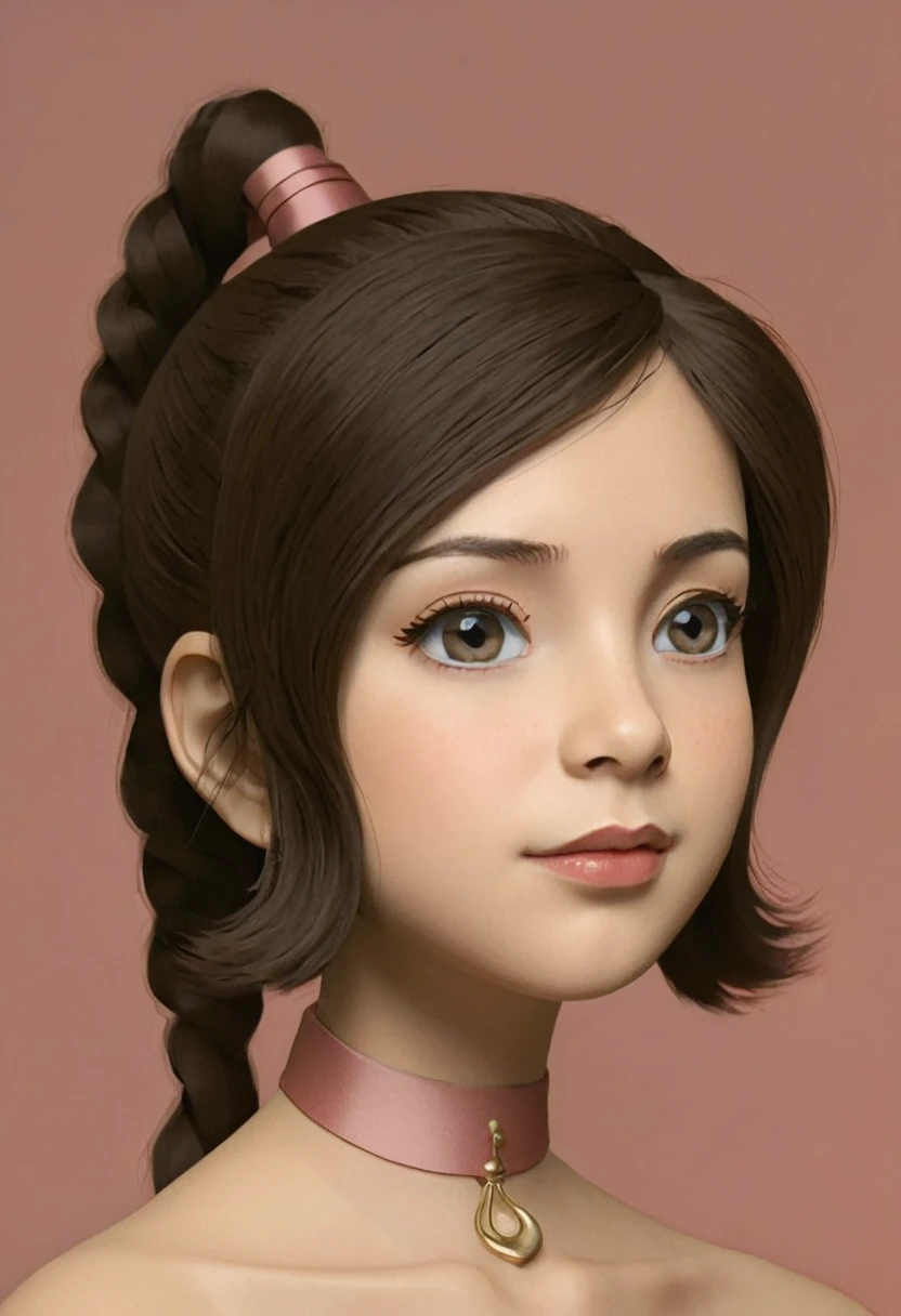 a young girl with short neck,wearing a red dress,beautiful detailed eyes,beautiful detailed lips,extremely detailed face,long eyelashes,beautiful detailed portrait,highly detailed,photorealistic,intricate details,high resolution,cinematic lighting,warm color tones,vibrant colors,natural lighting,soft glow,ambient occlusion,depth of field,masterpiece,award winning