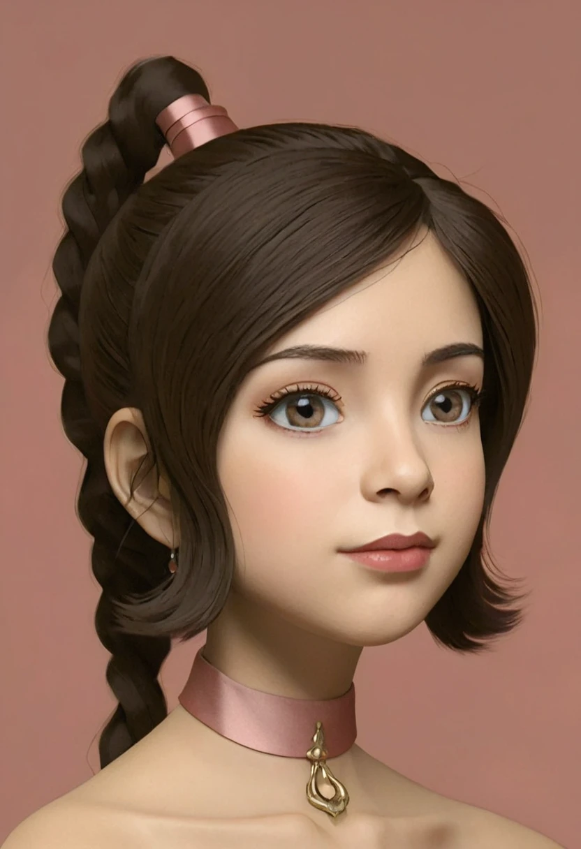 a young girl with short neck,wearing a red dress,beautiful detailed eyes,beautiful detailed lips,extremely detailed face,long eyelashes,beautiful detailed portrait,highly detailed,photorealistic,intricate details,high resolution,cinematic lighting,warm color tones,vibrant colors,natural lighting,soft glow,ambient occlusion,depth of field,masterpiece,award winning