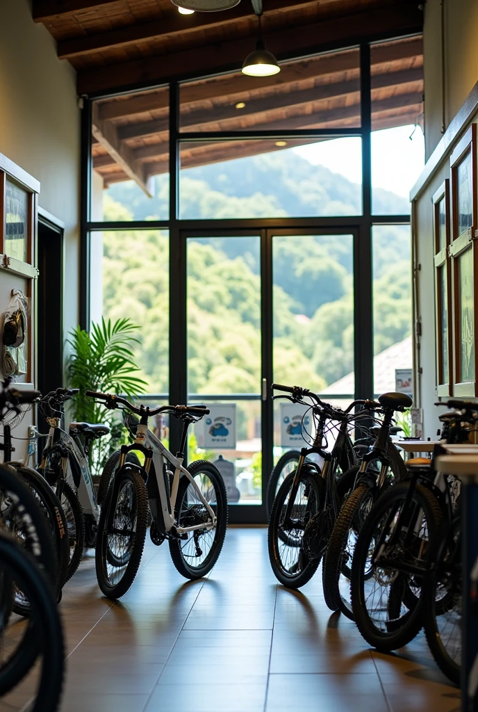 Tour of an electric bike rental service store with the name ebike ??????? located in Boquete Panama