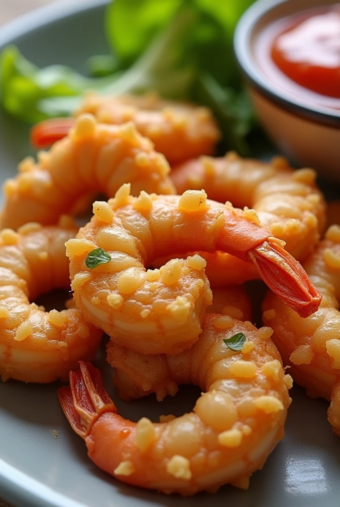 Fried shrimp, my home, lunch