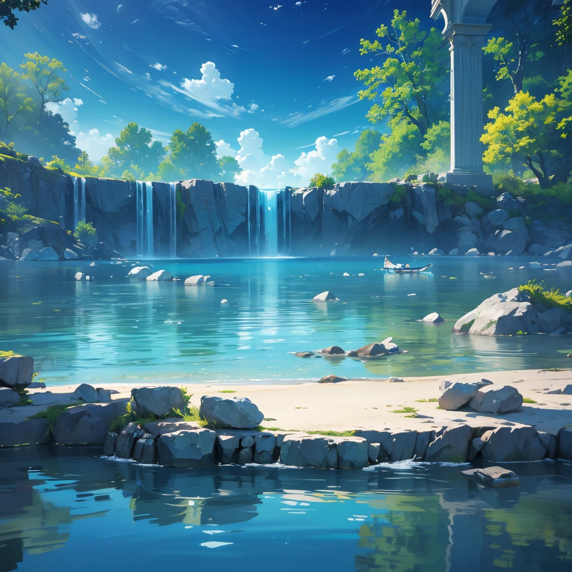 a serene underwater landscape, a calm sea of aquamarine waters, no ripples or waves, tranquil and peaceful water surface, detailed reflection of the sky, crystal clear water, deep aqua blue hues, photorealistic underwater scene, dramatic lighting, dramatic lighting, (best quality,8k,highres,masterpiece:1.2),ultra-detailed,(realistic,photorealistic,photo-realistic:1.37),HDR,UHD,studio lighting,ultra-fine painting,sharp focus,physically-based rendering,extreme detail description,professional,vivid colors,bokeh