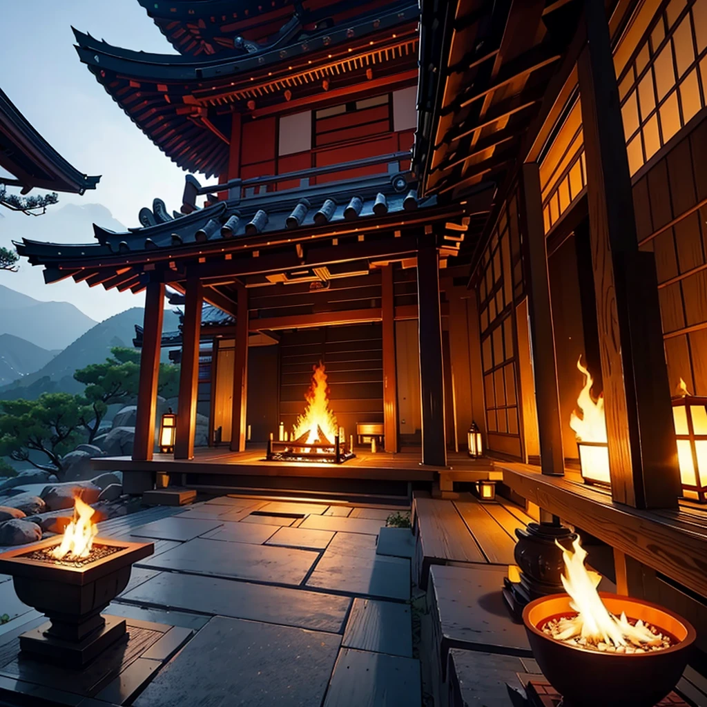 Nihonga style sacred fire